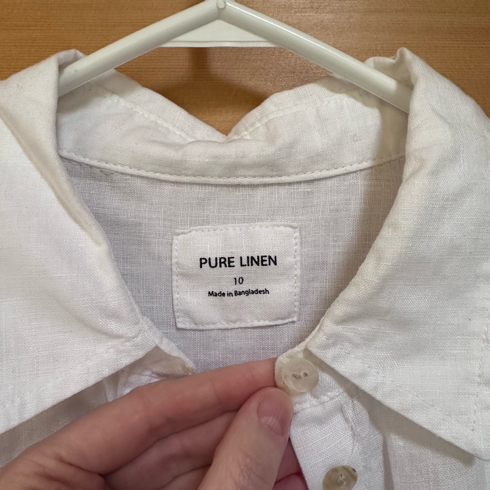 White linen long sleeve